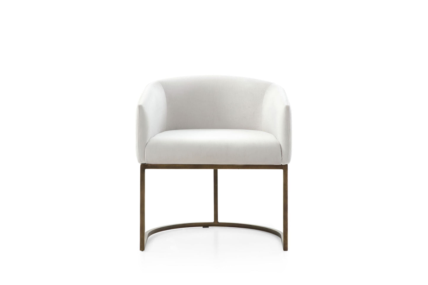Elisa - Modern Beige Velvet & Brass Dining Chair
