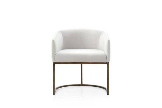 Elisa - Modern Beige Velvet & Brass Dining Chair