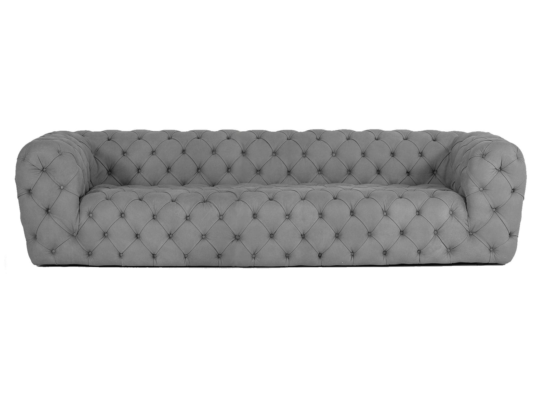 Ellington - Italian Grey Nubuck Leather 3-Seater Sofa