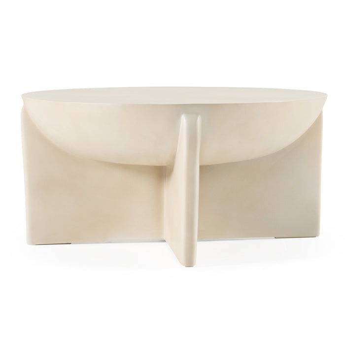 Elsa - Modern Oyster Concrete Round Coffee Table