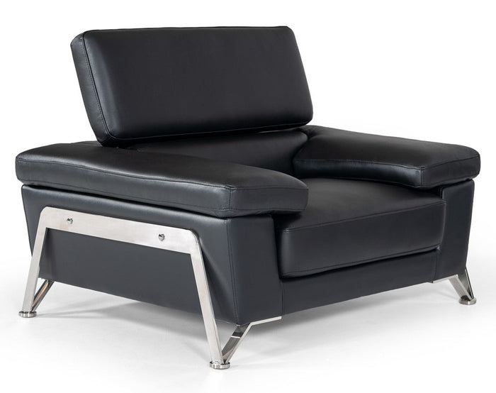Encore Modern Black Leather Chair