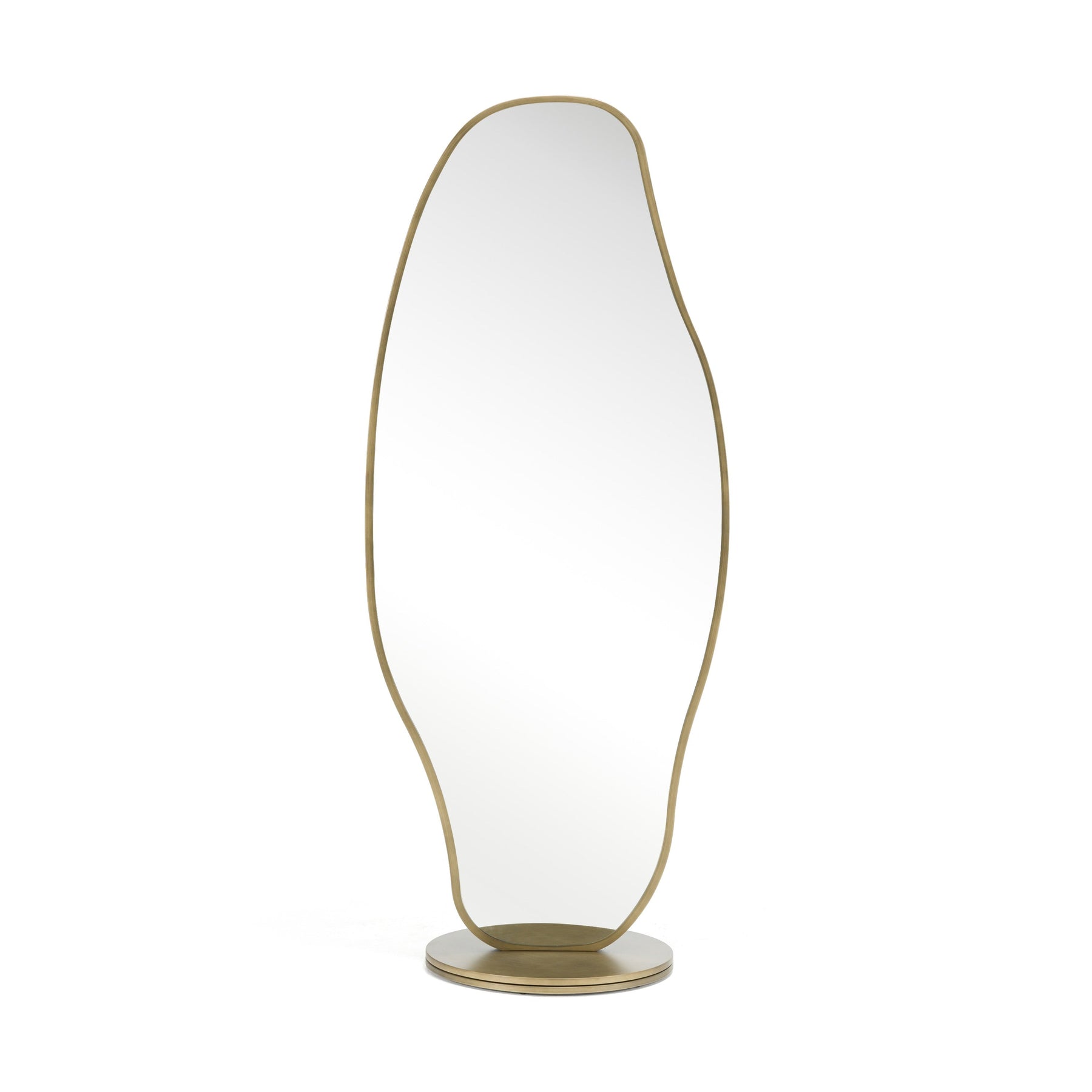 Esteem - Modern Antique Brass Freestanding Mirror