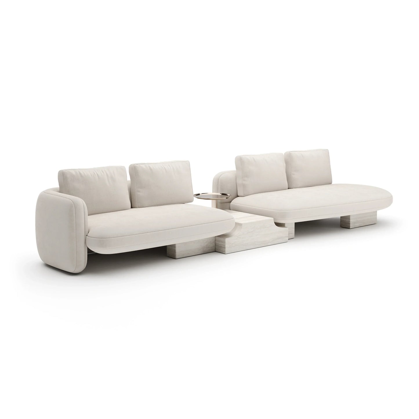Overlap Right Bumper Sectional Ecru