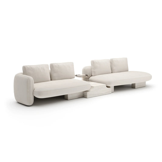 Overlap Right Bumper Sectional Ecru