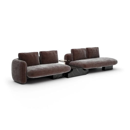 Overlap Right Bumper Sectional Dk Taupe