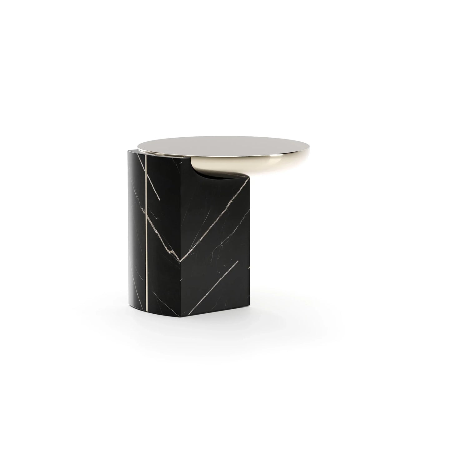 Overlap Round Side Table Dark
