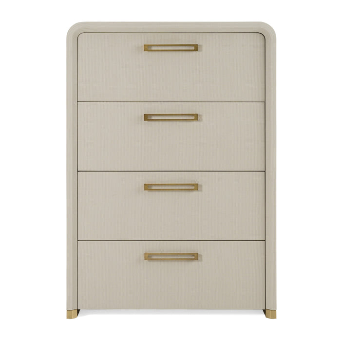 Florence - Modern Beige Leatherette + Gold Chest