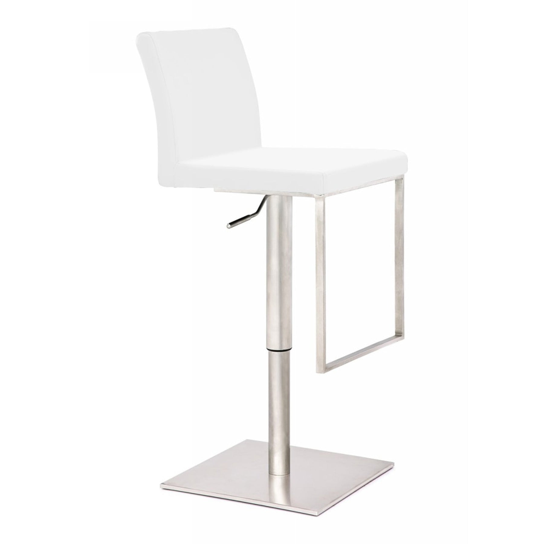 Folsum - Modern White Adjustable Bar Stool