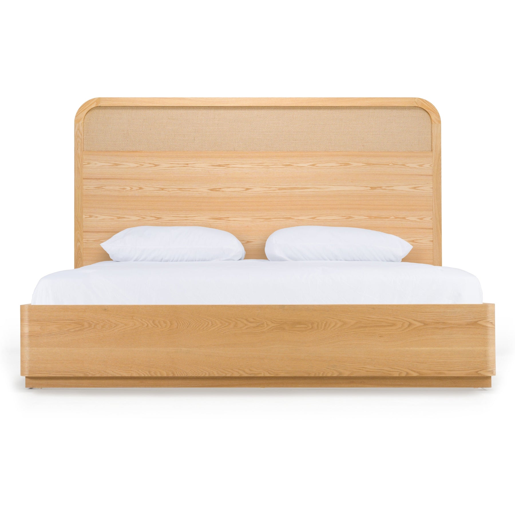 Gavin - Modern Natural Ash + Rattan Bed