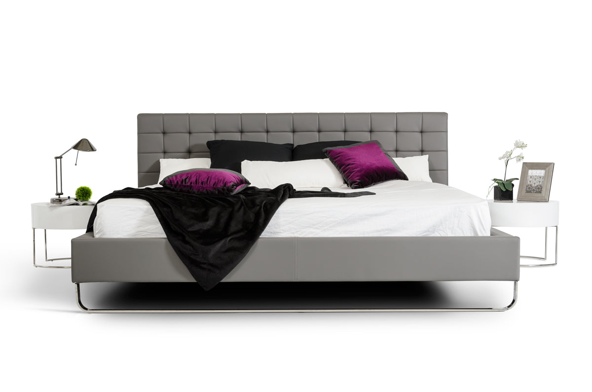 Gemma Modern Grey Leatherette Bed