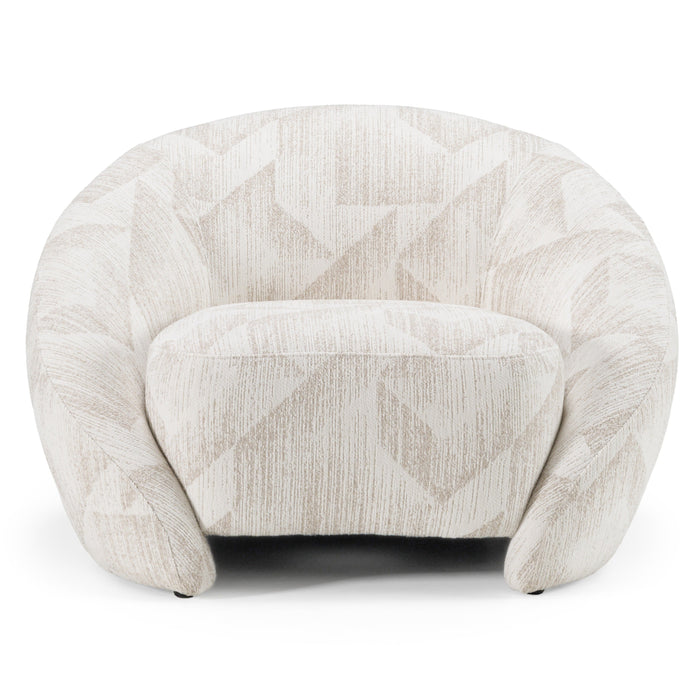 Gentle - Modern Beige Pattern Fabric Accent Chair