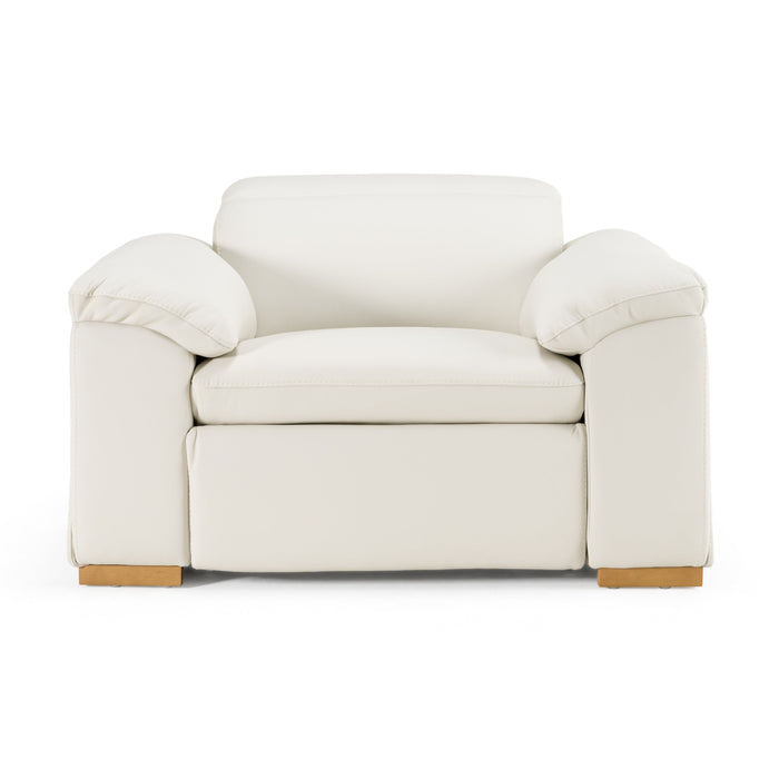 Gregory - Modern Off-White Leather Recliner Chair