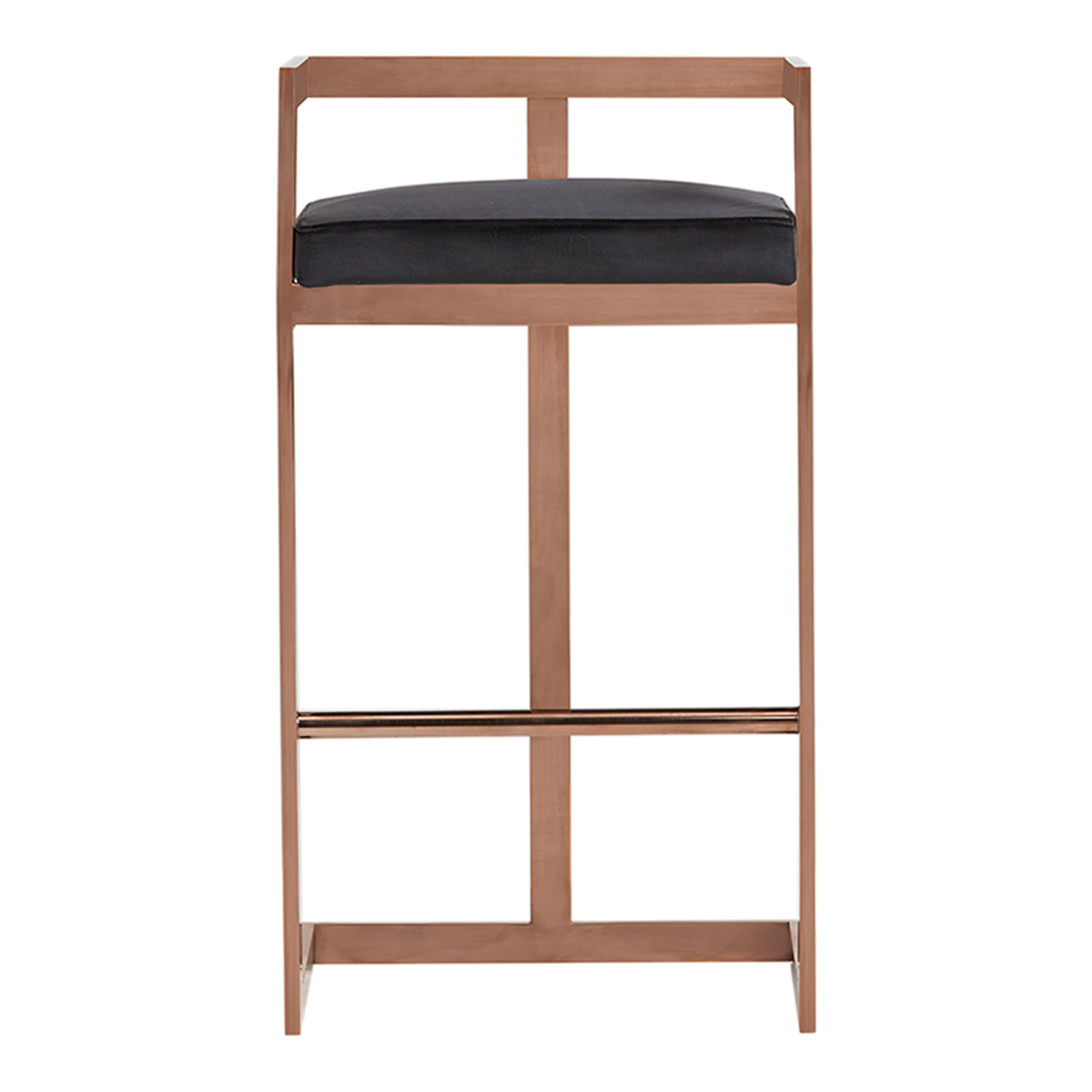 Halifax Modern Black Velvet & Rosegold Bar Stool