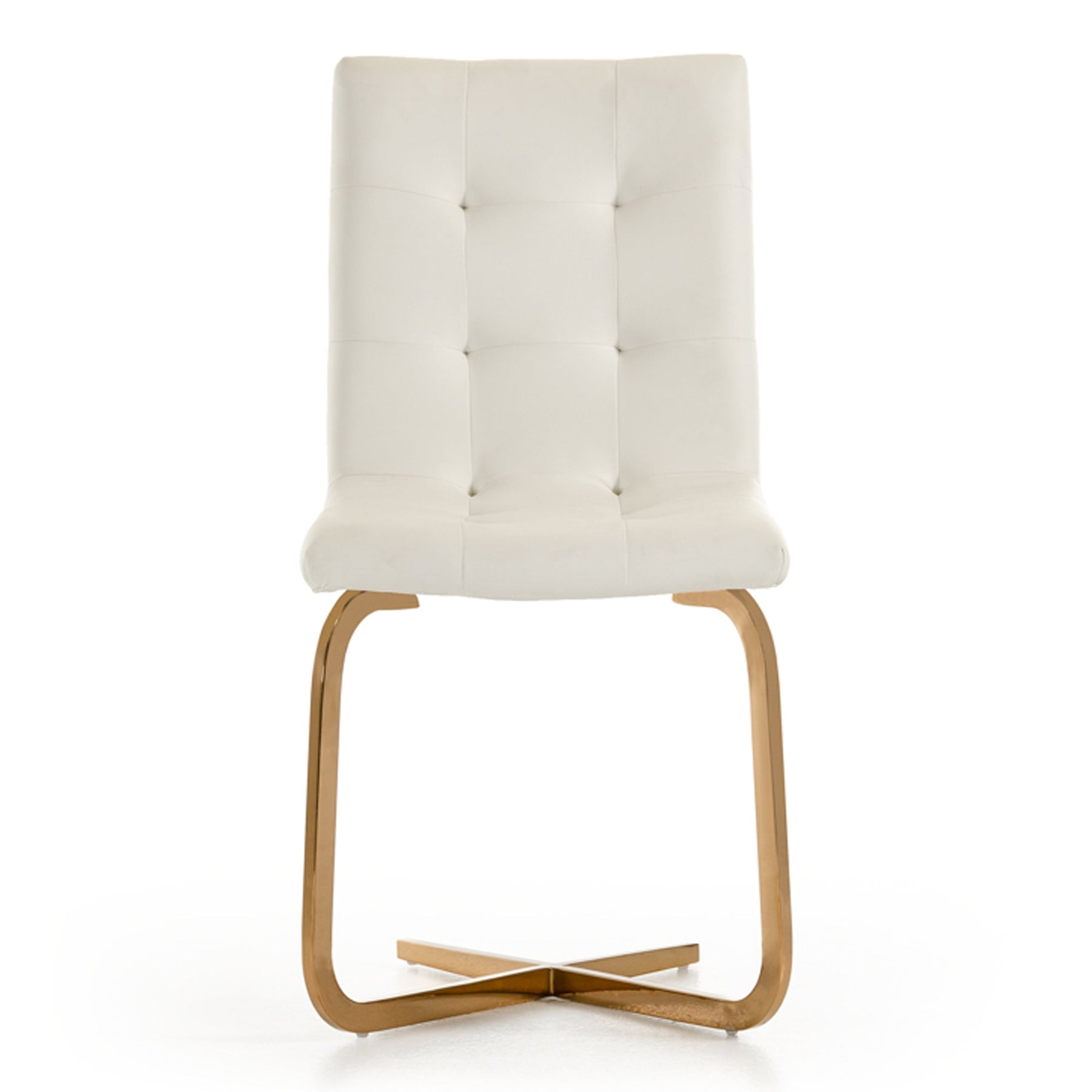 Haslet - Modern White & Rosegold Dining Chair (Set of 2)