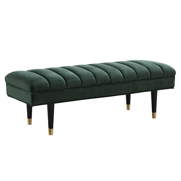 Ritner Modern Green Velvet Bench
