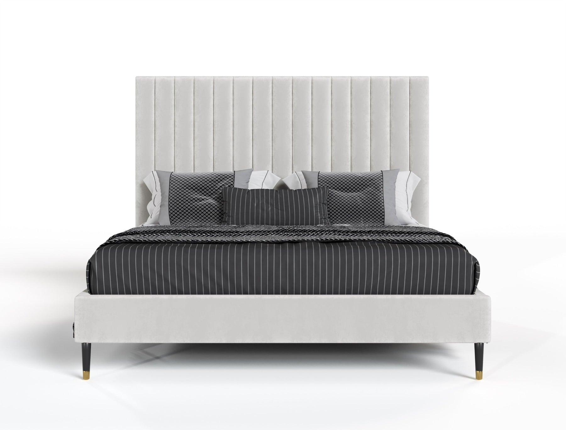 Hemlock - Contemporary White Fabric Bed