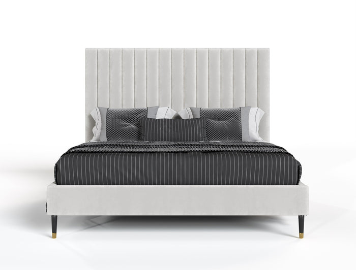 Hemlock - Contemporary White Fabric Bed