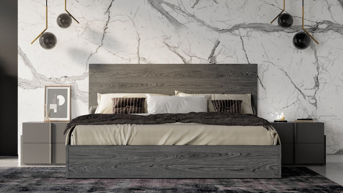 Lucia - Italian Modern Matte Grey / Elm Grey Bedroom Set