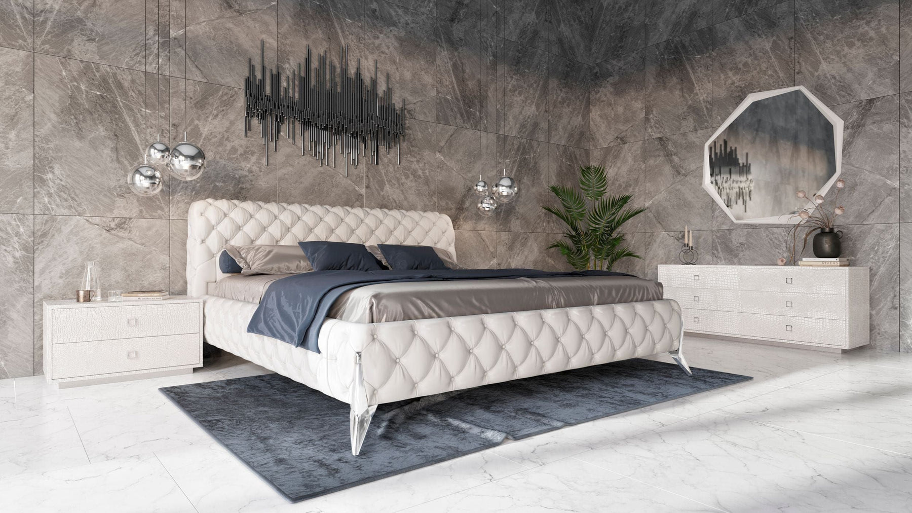 Legend Modern White Bedroom Set