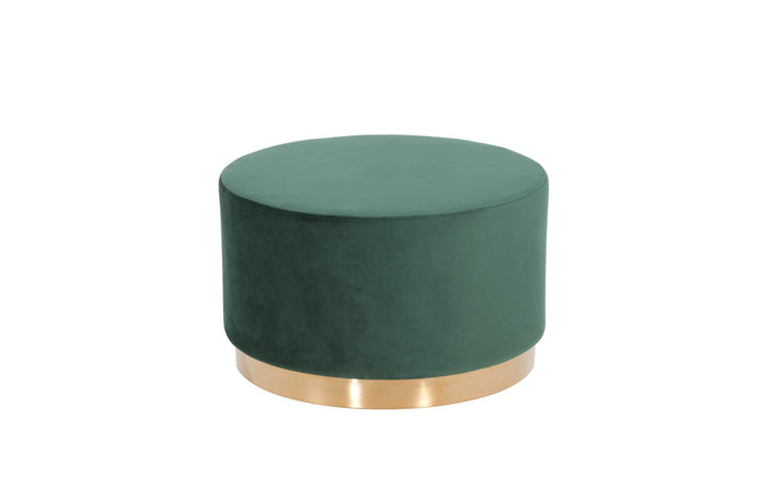 Santee Modern Green Velvet & Gold Ottoman