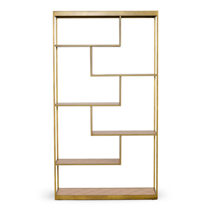 Jessica - Modern Oak & Brass Bookshelf