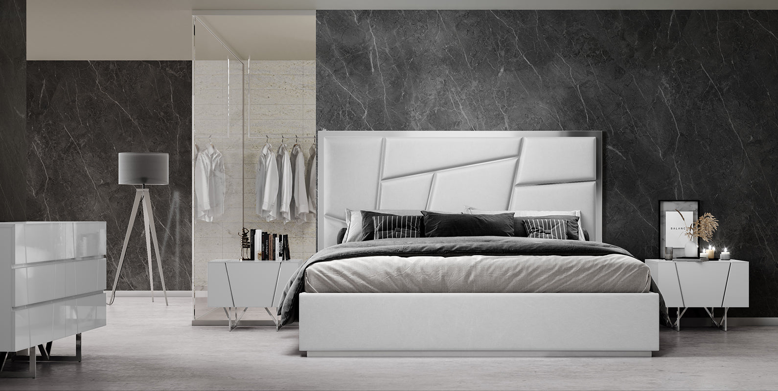 Chrysler Modern White 4-Piece Bedroom Set
