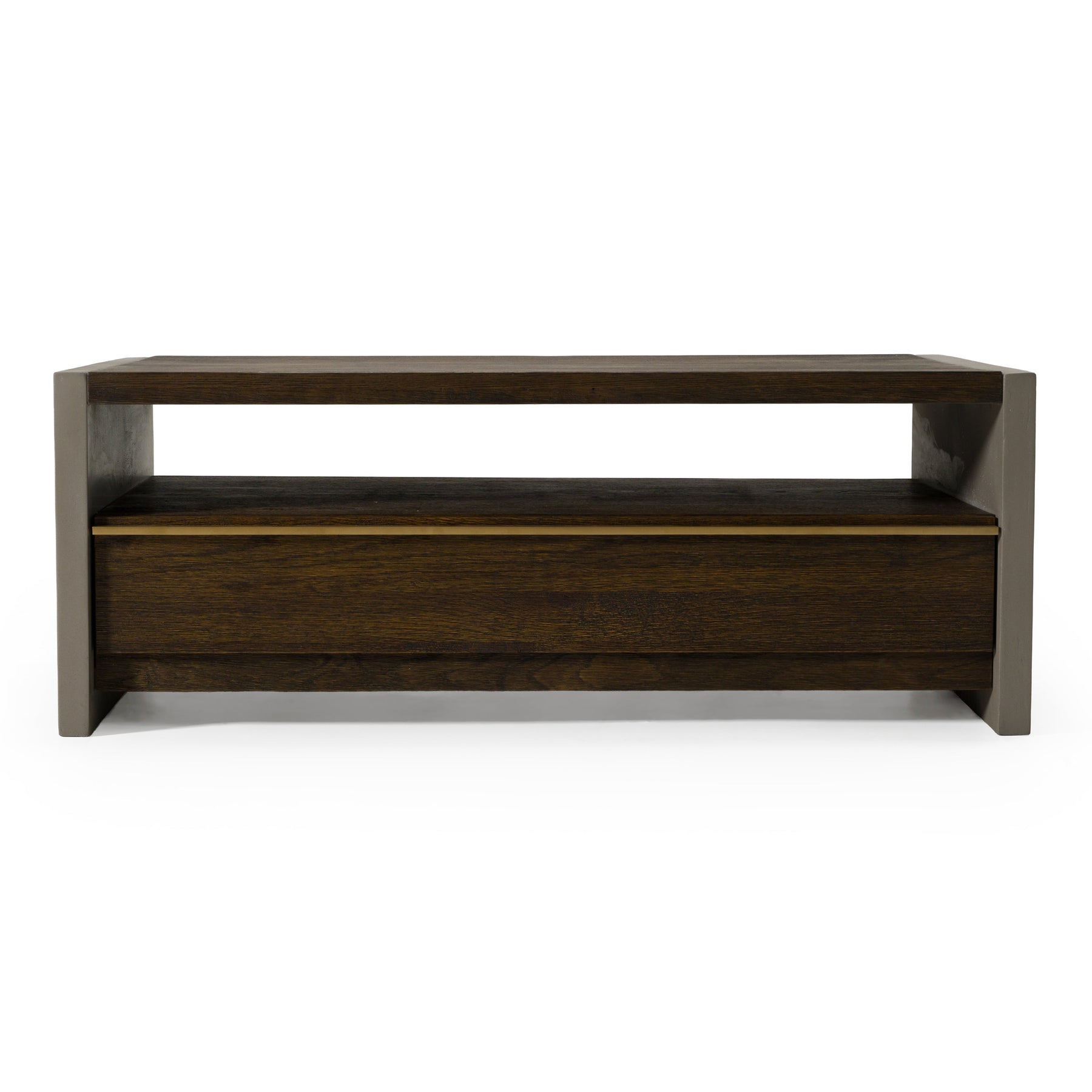 June - Modern Dark Grey Concrete & Walnut Coffee Table