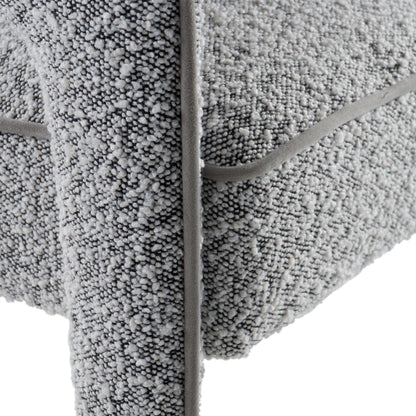 Kasem - Modern Grey Fabric + Gold Dining Chair