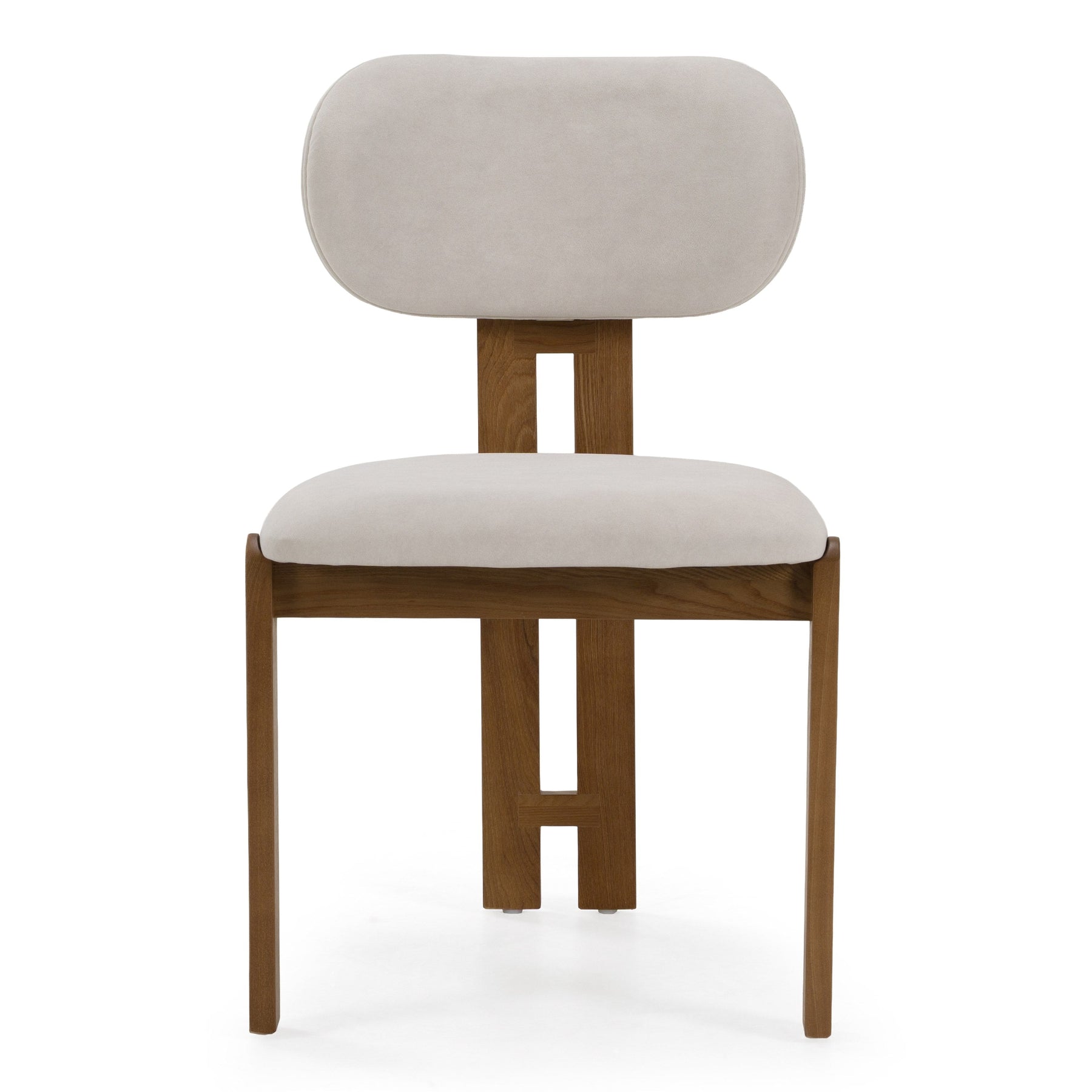 Kelsey - Modern Light Grey Fabric + Brown Ash Dining Chair