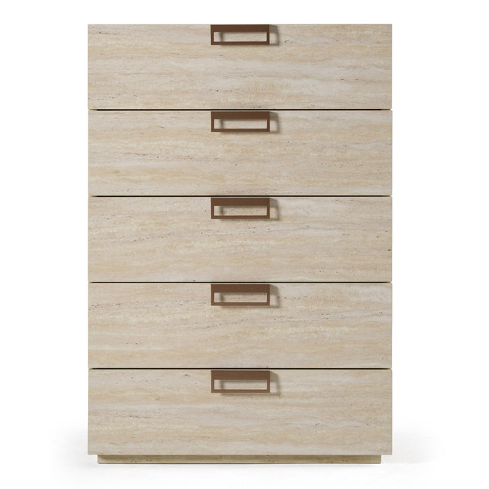 Lago - Modern Faux Travertine Chest