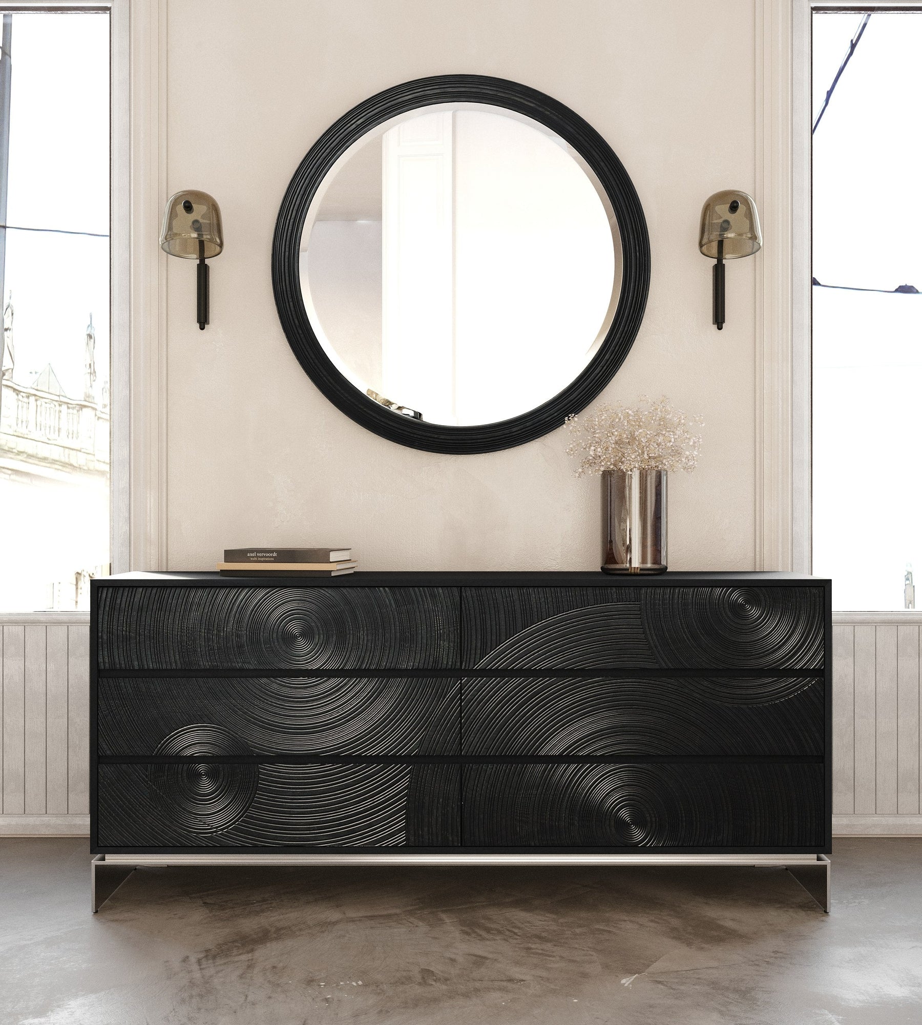 Cirque - Modern Black Ash Dresser