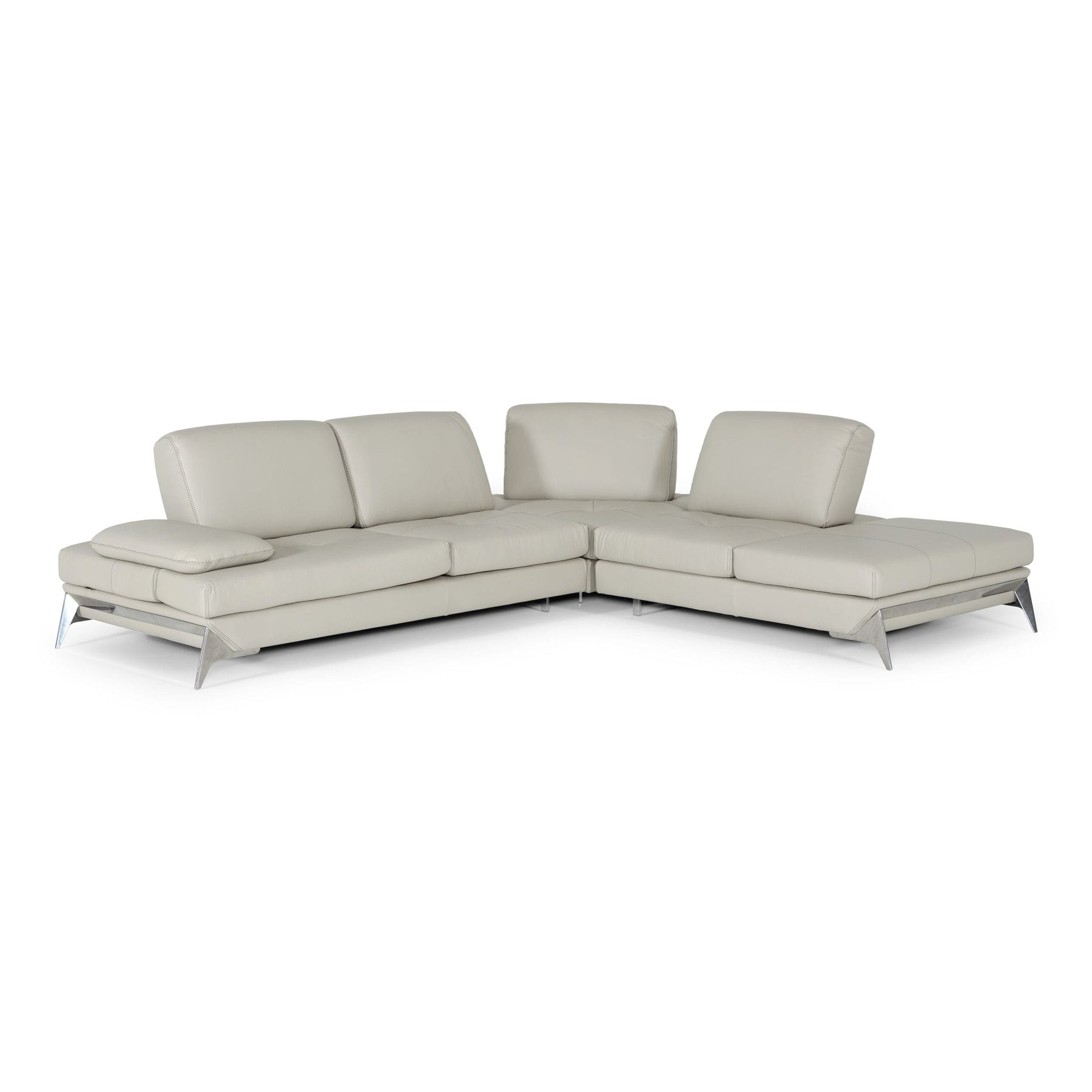 Andrea - Modern Grey Leather Sectional Sofa