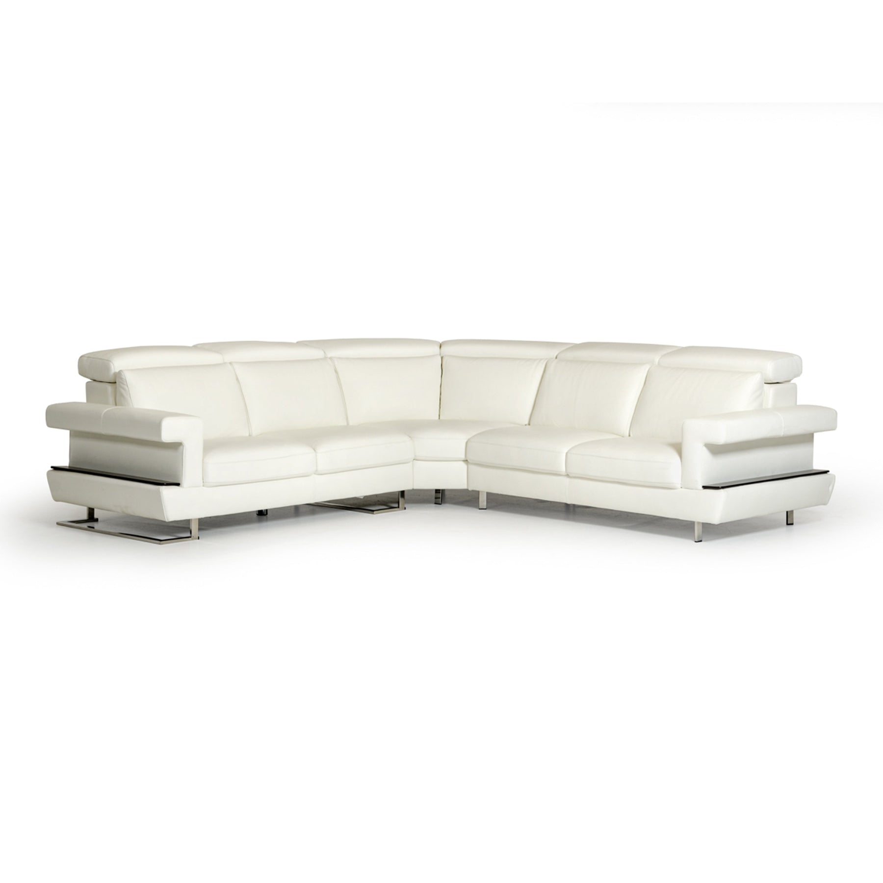 Crosby - Italian Modern White Leather Sectional Sofa