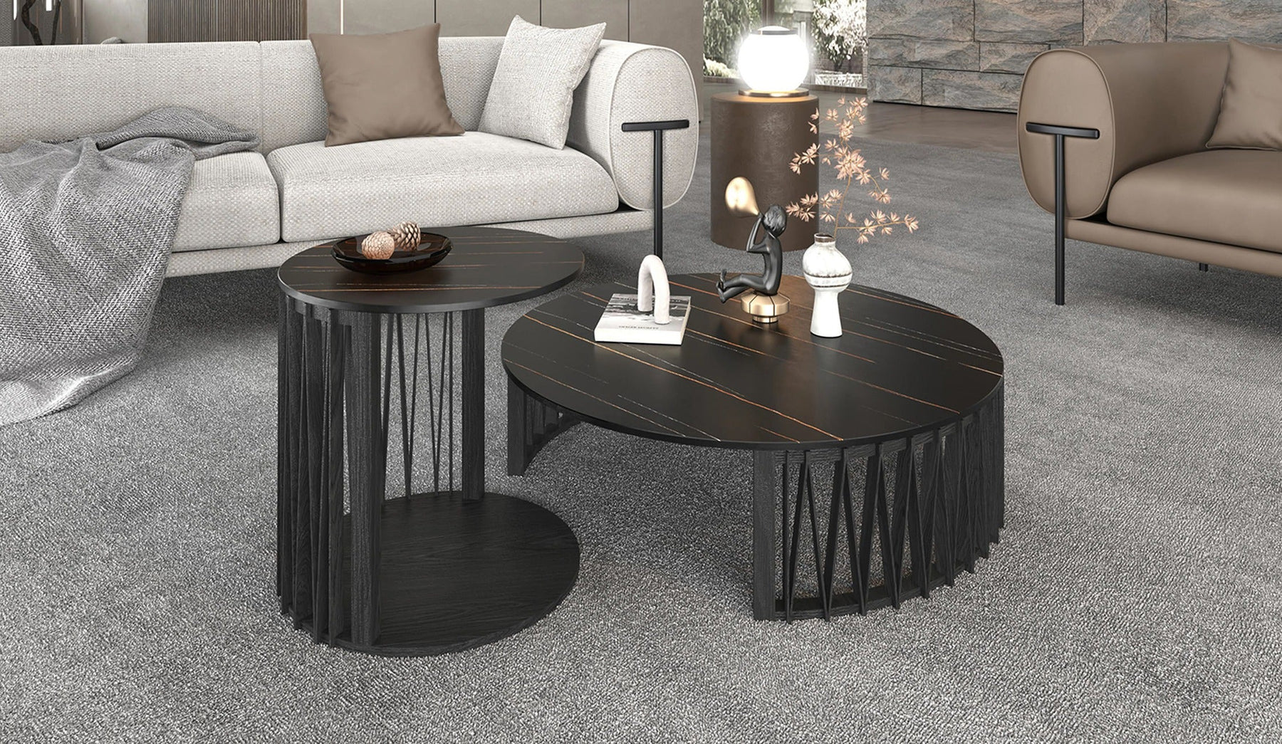 Larimer - Modern Round Coffee Table Set