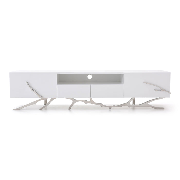 Legend 79"-Wide Modern White TV Stand