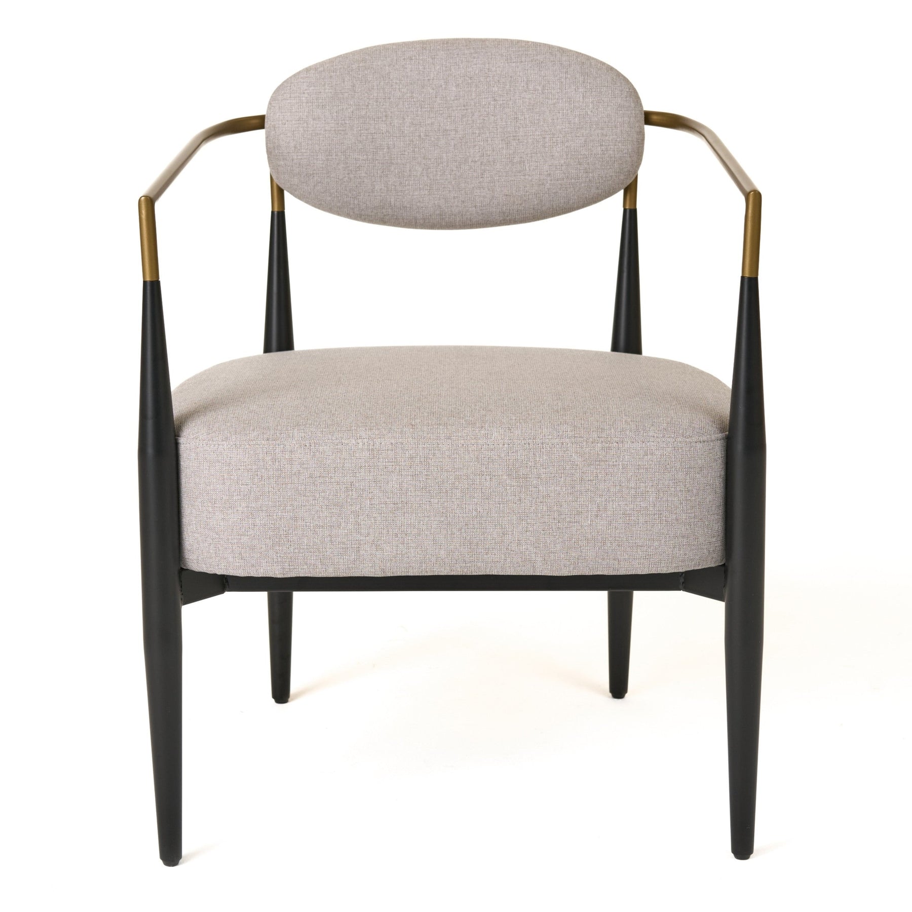 Liberty - Modern Beige Fabric + Black & Gold Accent Chair