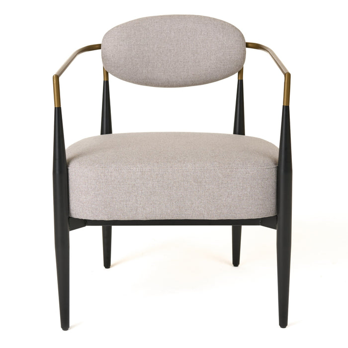 Liberty - Modern Beige Fabric + Black & Gold Accent Chair