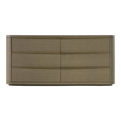 Lois - Modern Beige Shagreen Brass Dresser