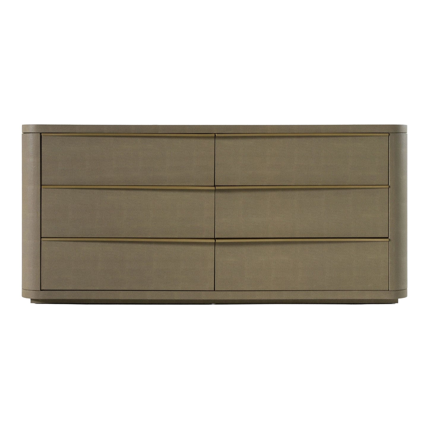 Lois - Modern Beige Shagreen + Brass Dresser