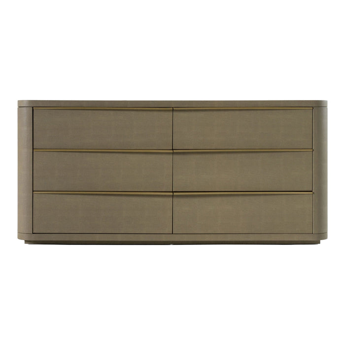 Lois - Modern Beige Shagreen + Brass Dresser