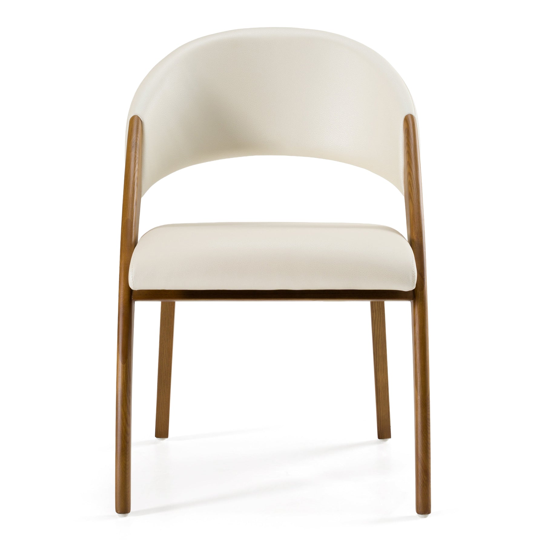 Lucas Mid-Century Cream & Walnut Dining Chair