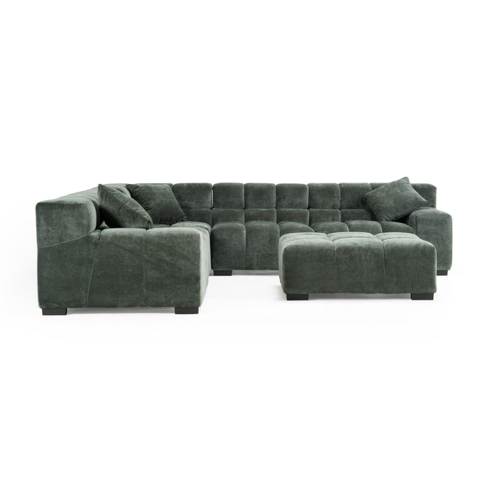 Ludwig - Modern Dark Green Fabric Modular Sectional