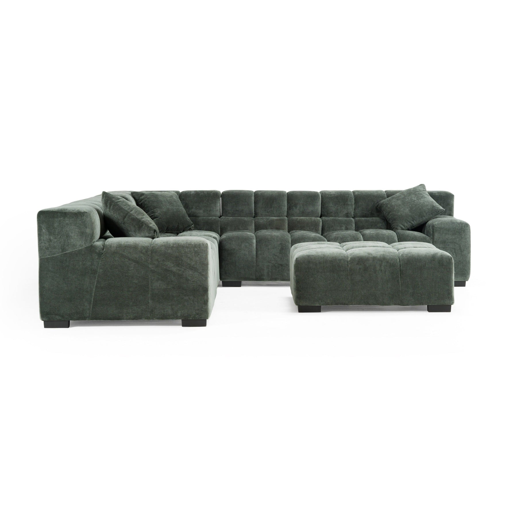 Ludwig - Modern Dark Green Fabric Modular Sectional