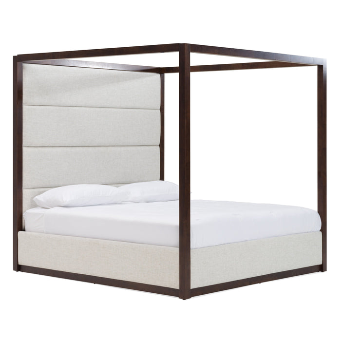 Manhattan - Contemporary Canopy Brown Oak Bedroom Set