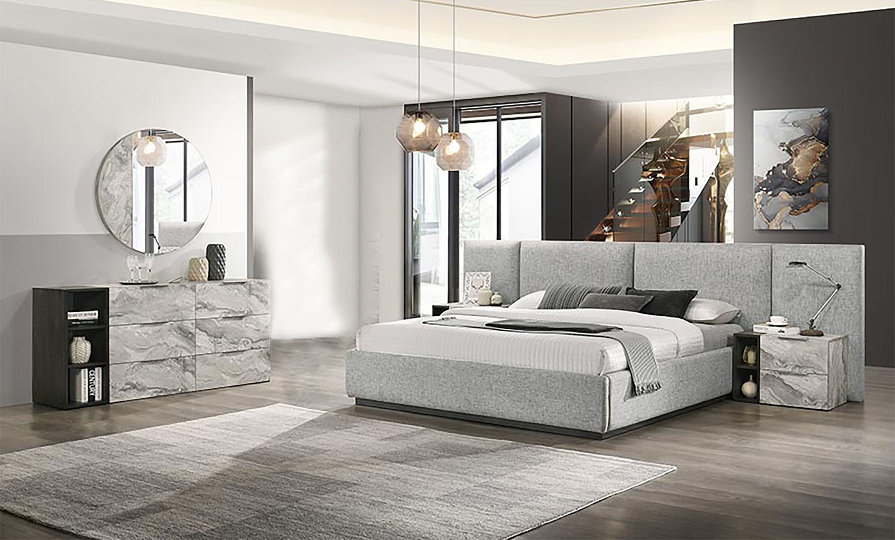 Maranello - Modern Grey Bed Set