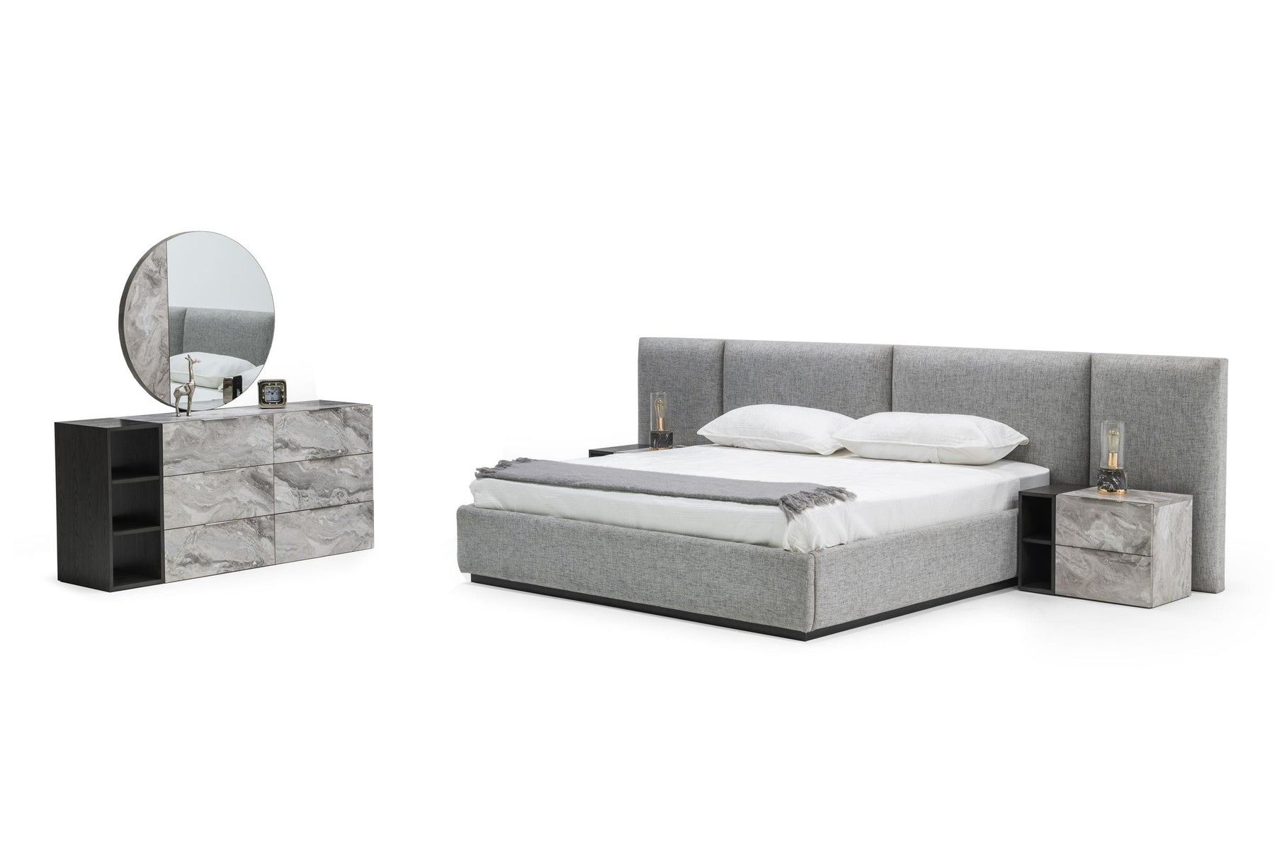 Maranello - Modern Grey Bed Set