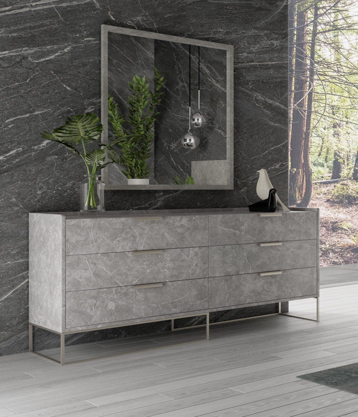Marbella - Italian Modern Grey Marble Dresser