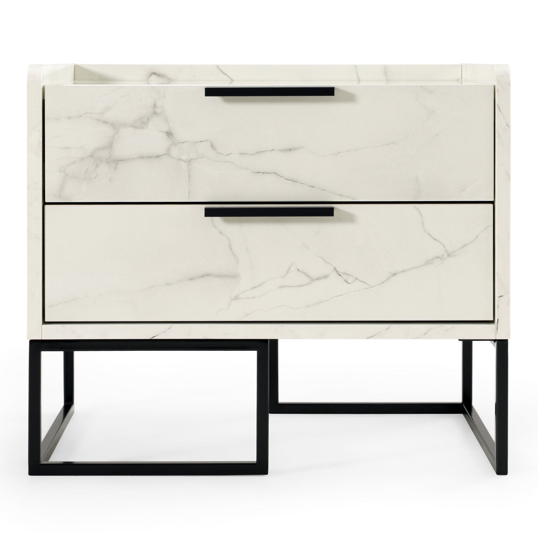 Marbella - Italian Modern White Marble Nightstand