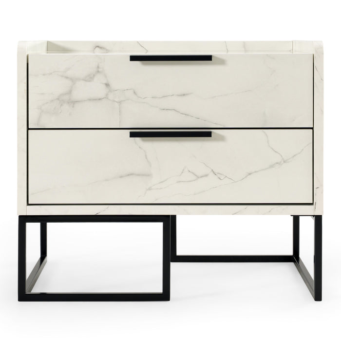 Marbella - Italian Modern White Marble Nightstand