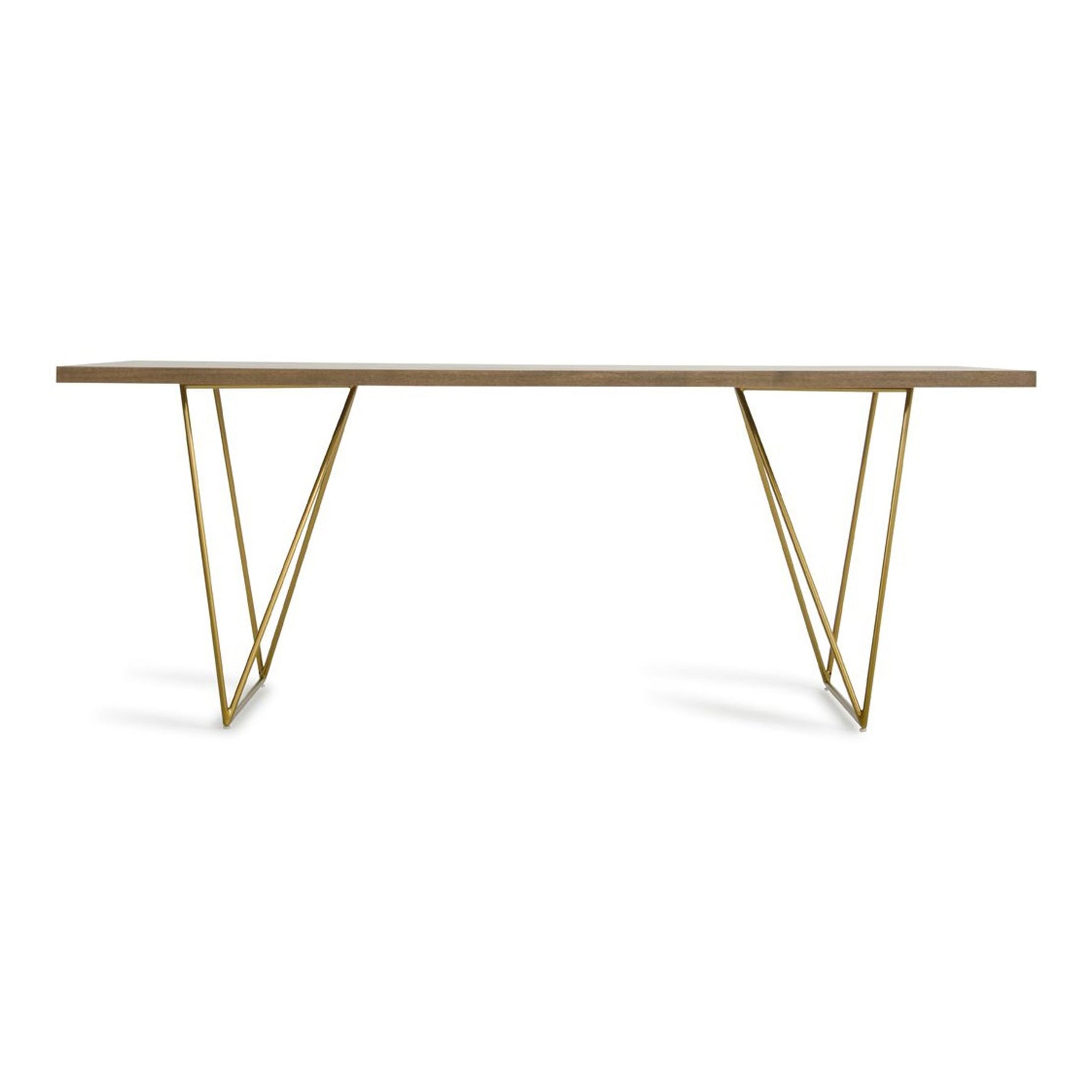 Marcia Mid-Century Tobacco & Antique Brass Dining Table